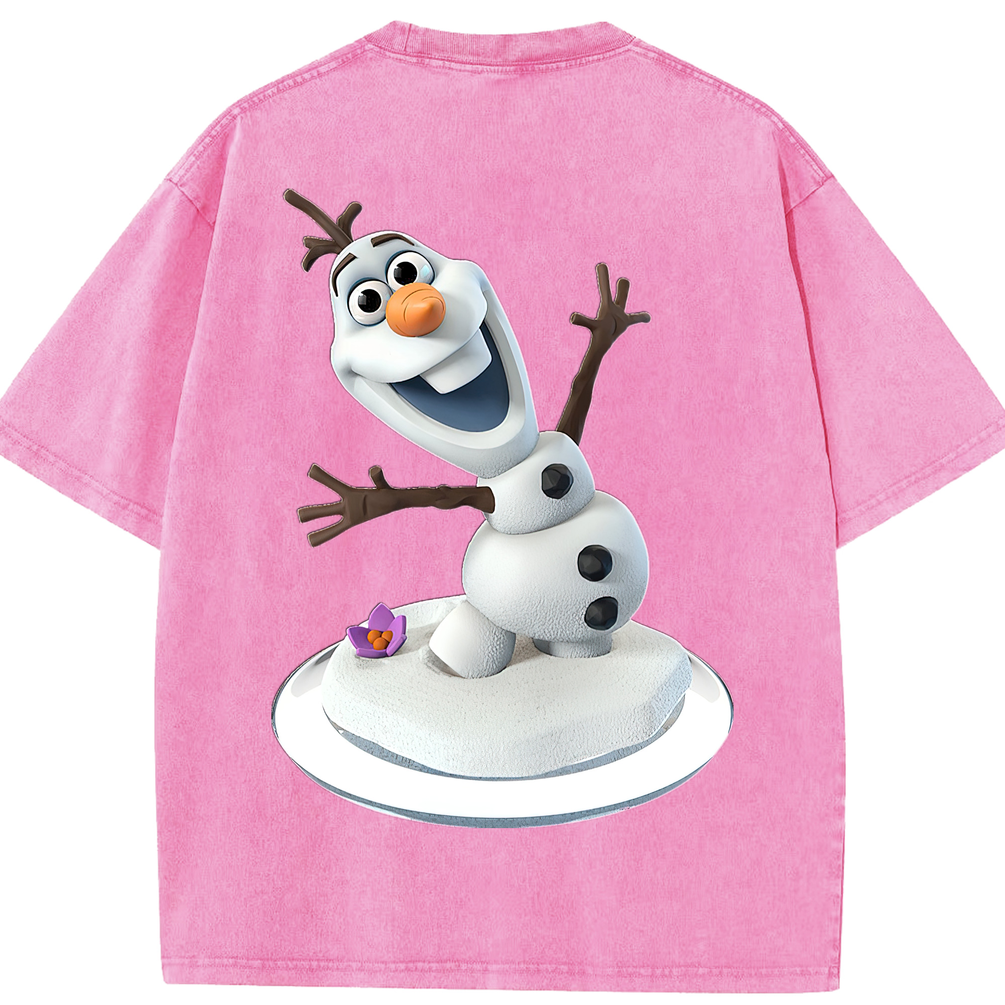 （画像用） アナと雪の女王 アンナ エルサ Frozen Anna Elsa 綿100% ヴィンテージ風 半袖Tシャツ（背面プリント）